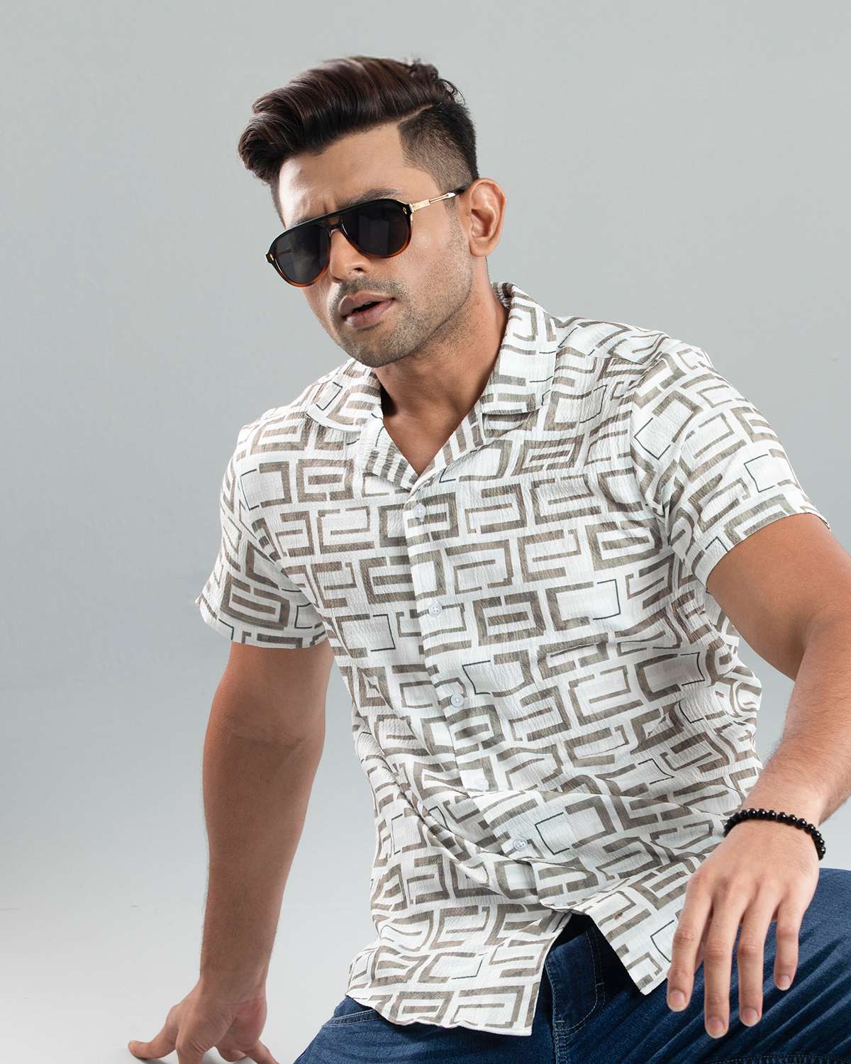 Cuban  Shirt - HW-2516 (Popcorn Fabric)