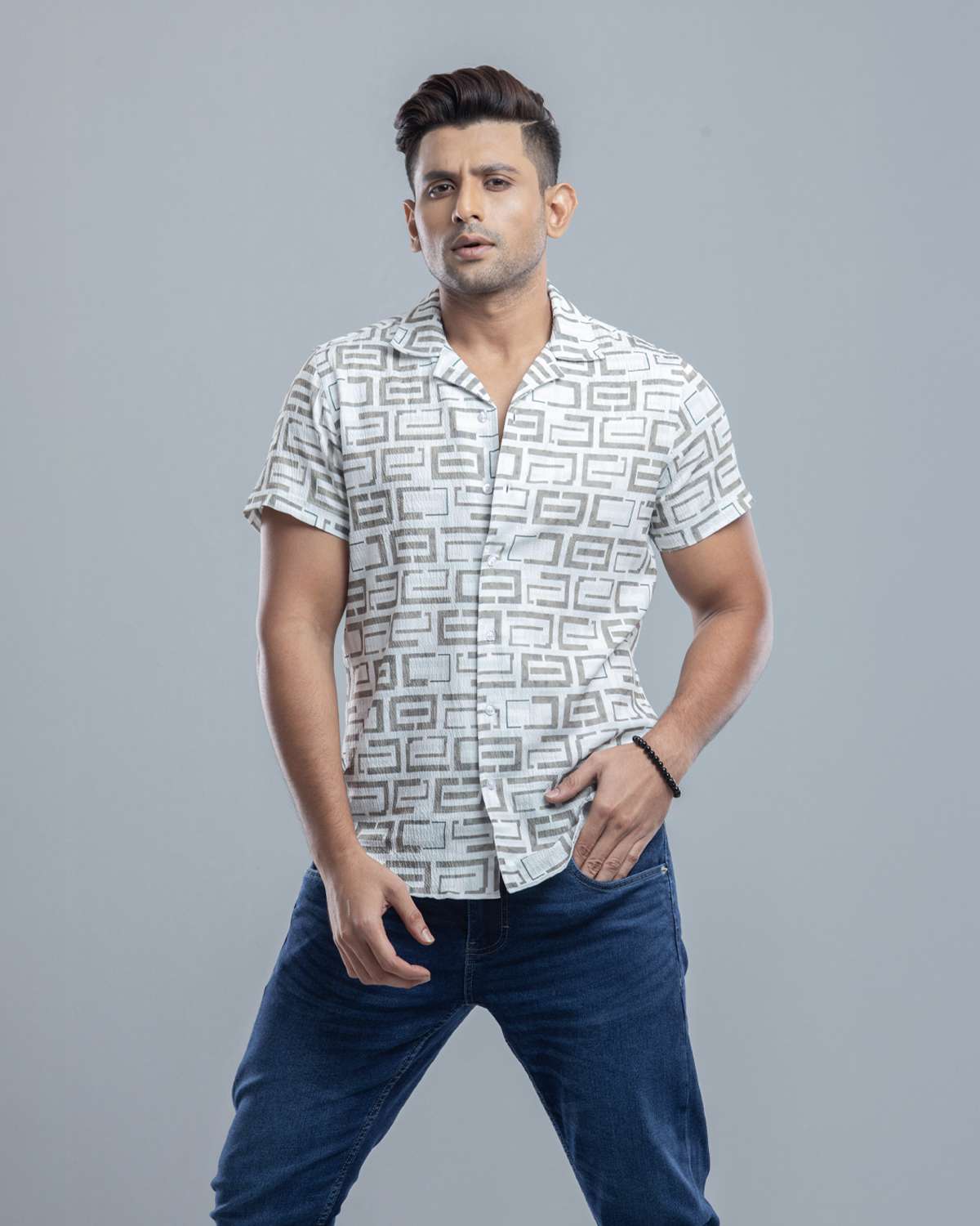 Cuban  Shirt - HW-2516 (Popcorn Fabric)