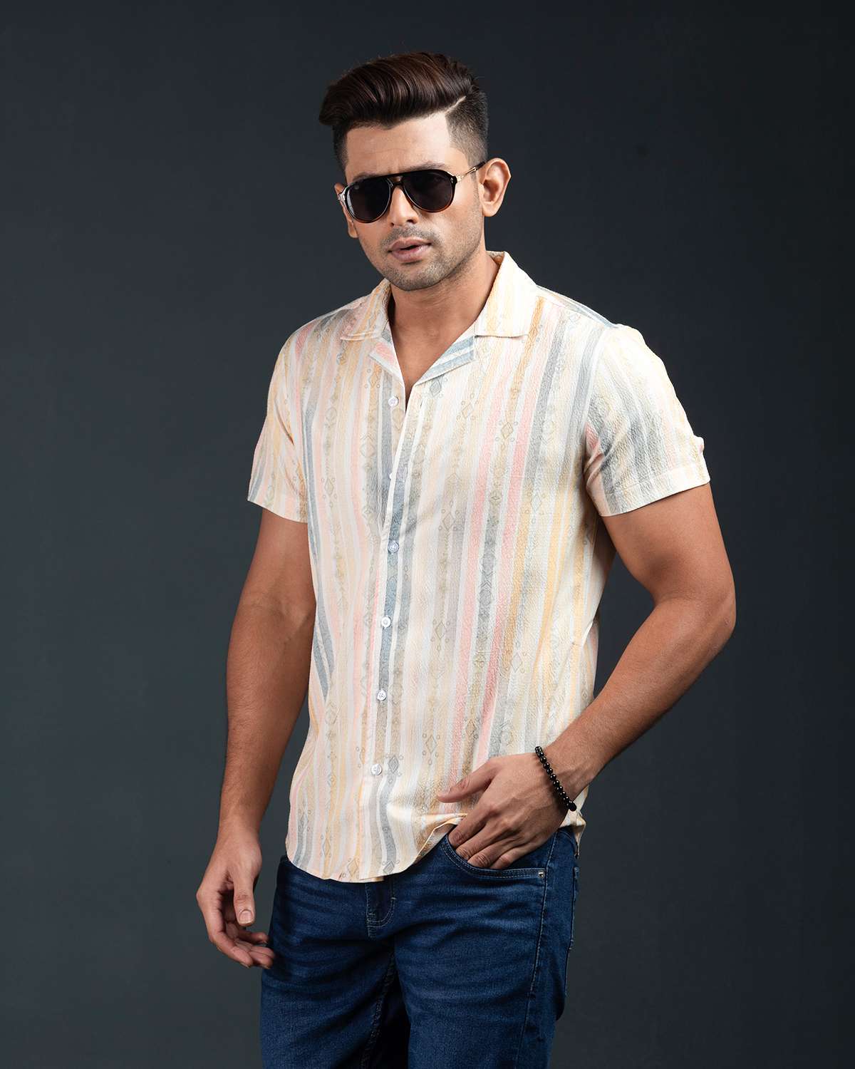 Cuban  Shirt - HW-2521 (Popcorn Fabric)