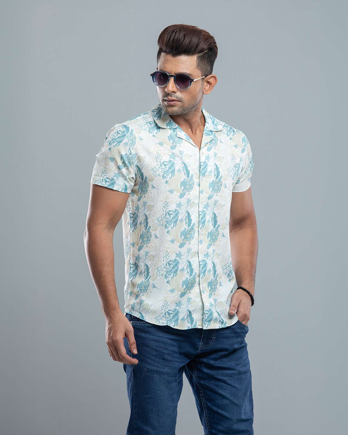 Cuban  Shirt - HW-2519 (Popcorn Fabric)