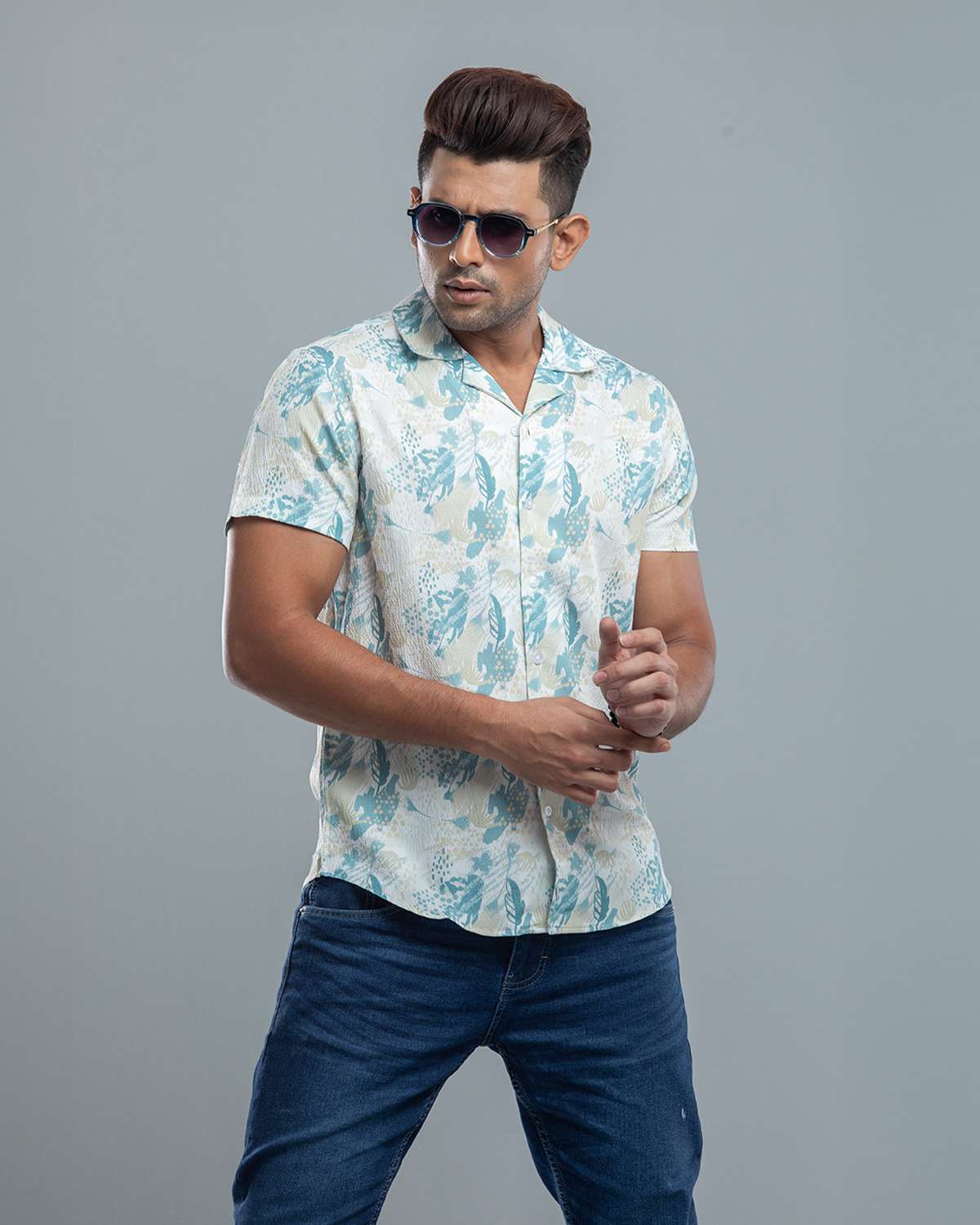 Cuban  Shirt - HW-2519 (Popcorn Fabric)