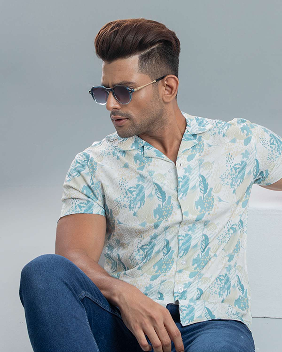 Cuban  Shirt - HW-2519 (Popcorn Fabric)