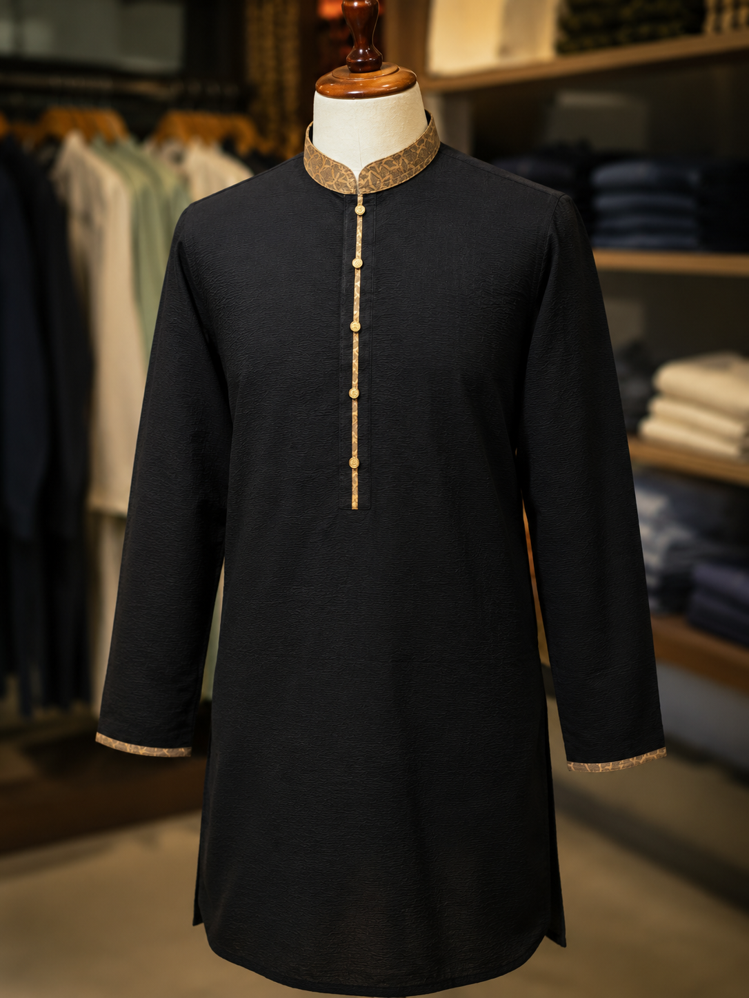 Premium Panjabi - Black (FP-2613)