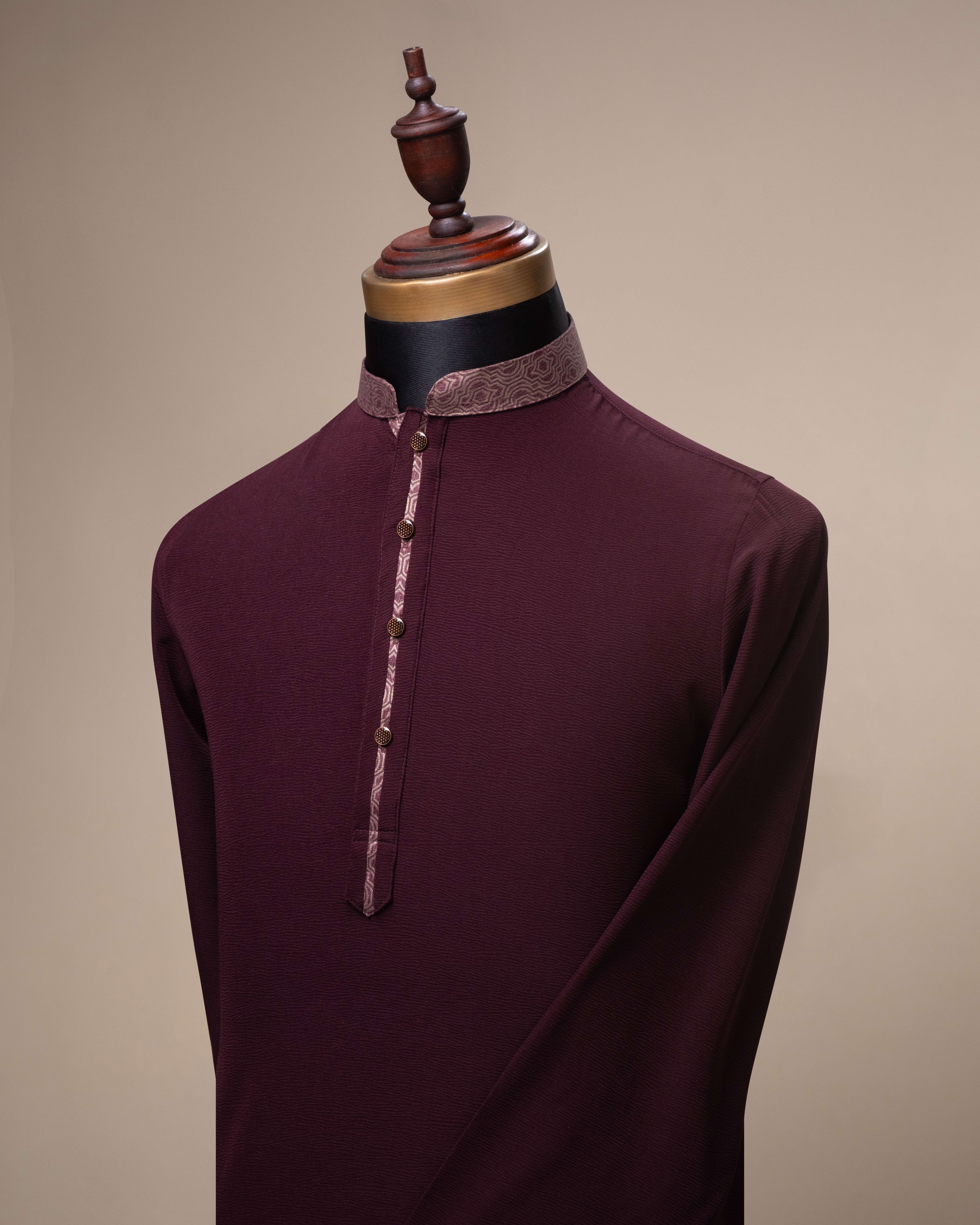 Premium Panjabi - Dark Maroon (FP-2612)