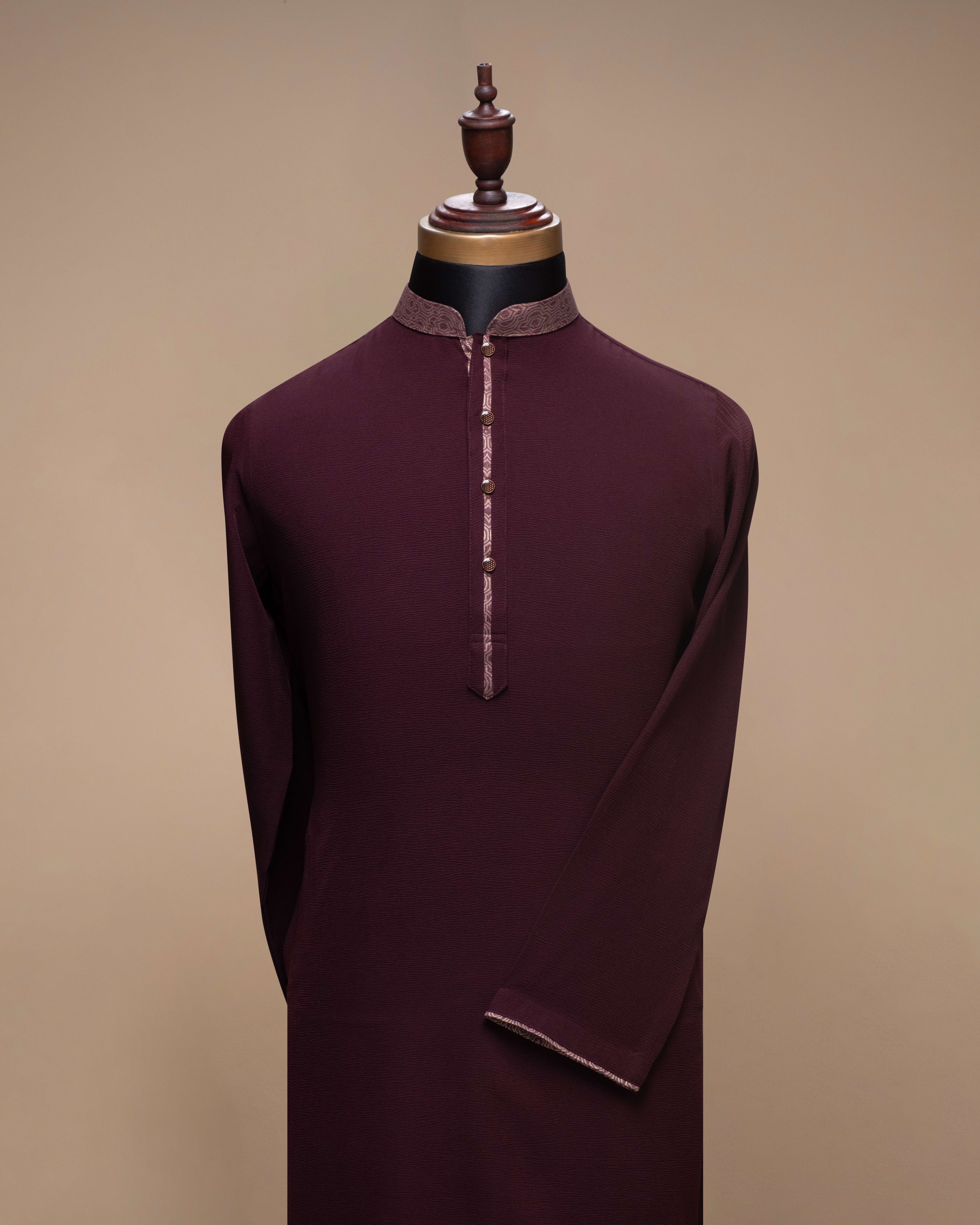 Premium Panjabi - Dark Maroon (FP-2612)