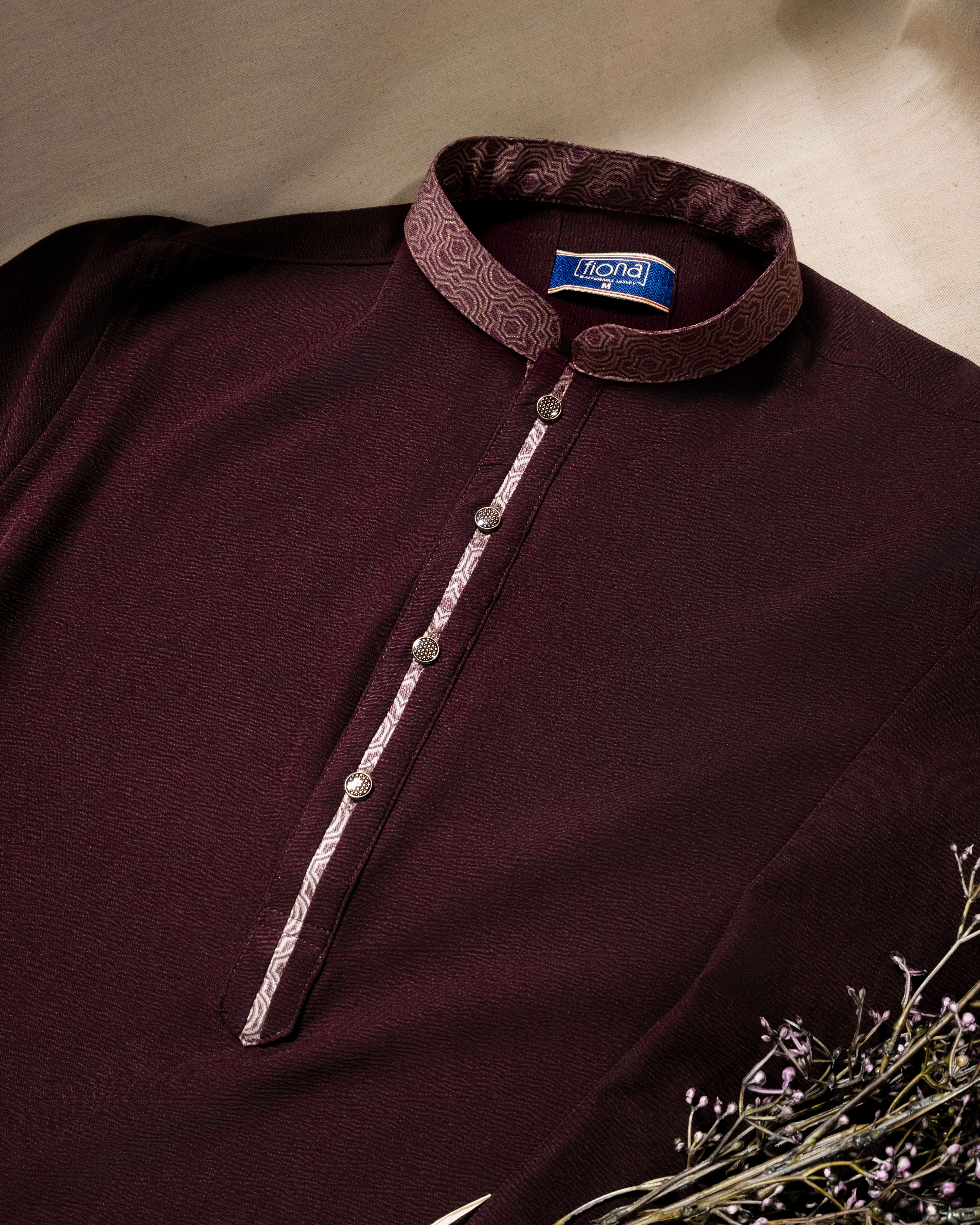 Premium Panjabi - Dark Maroon (FP-2612)