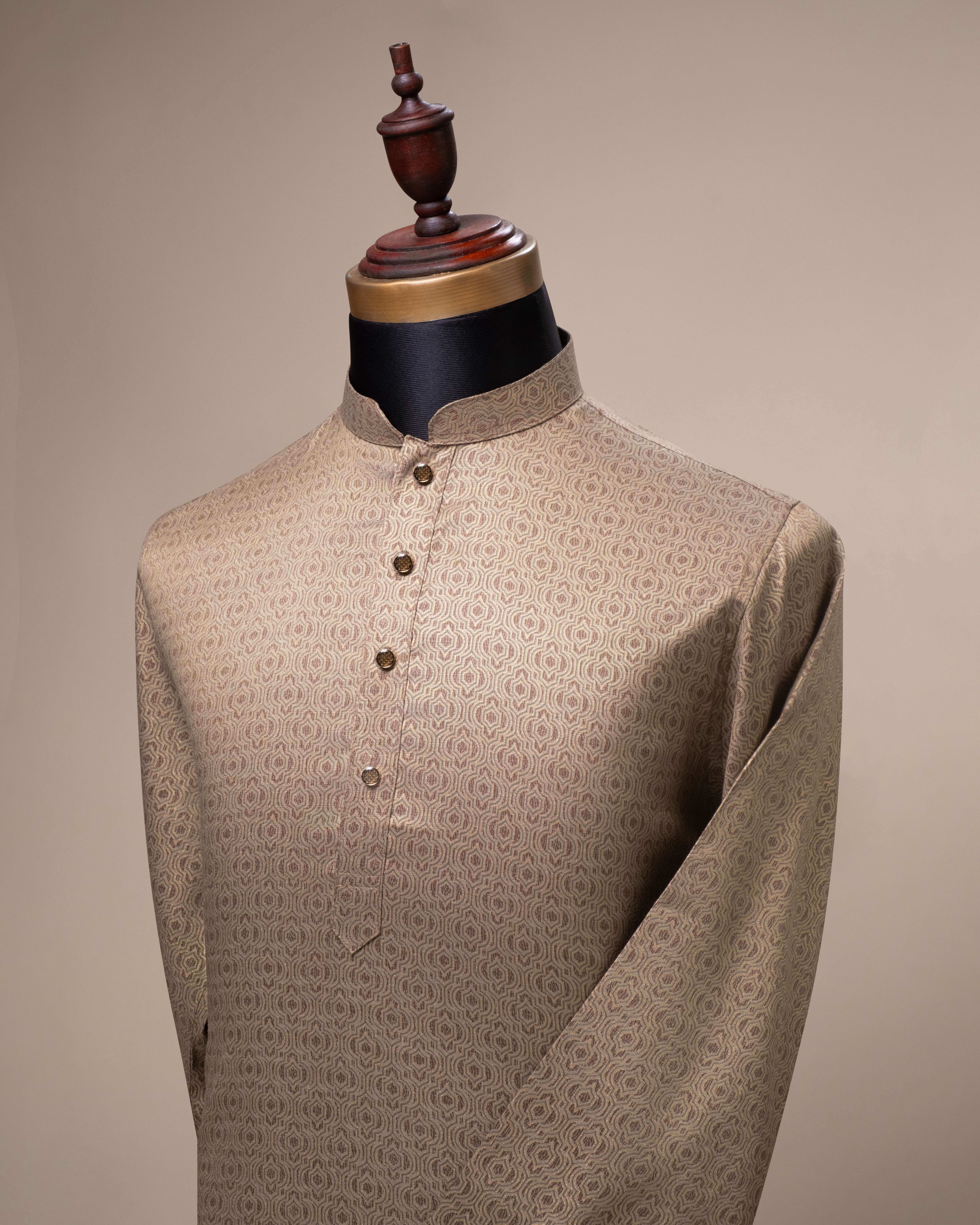 Elegant Panjabi- Golden Chocolate (FP-2605)