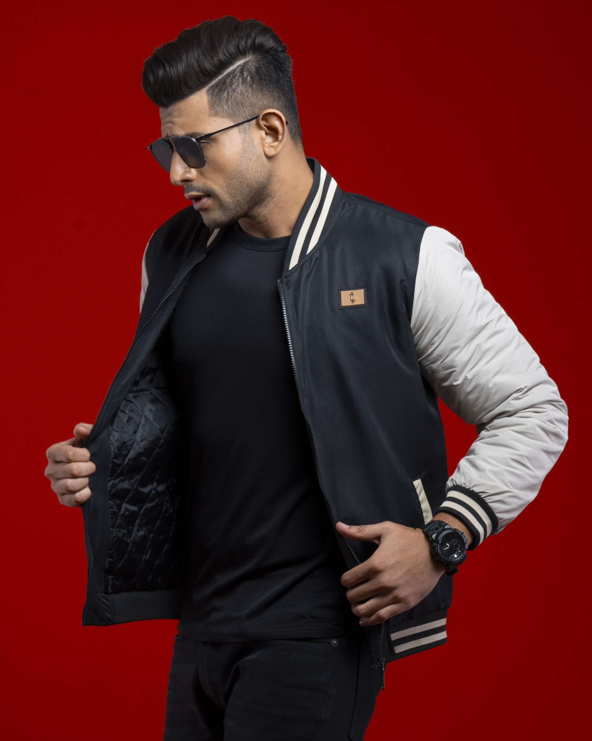 Varsity Export Padded Jacket (VJ-003)- Black