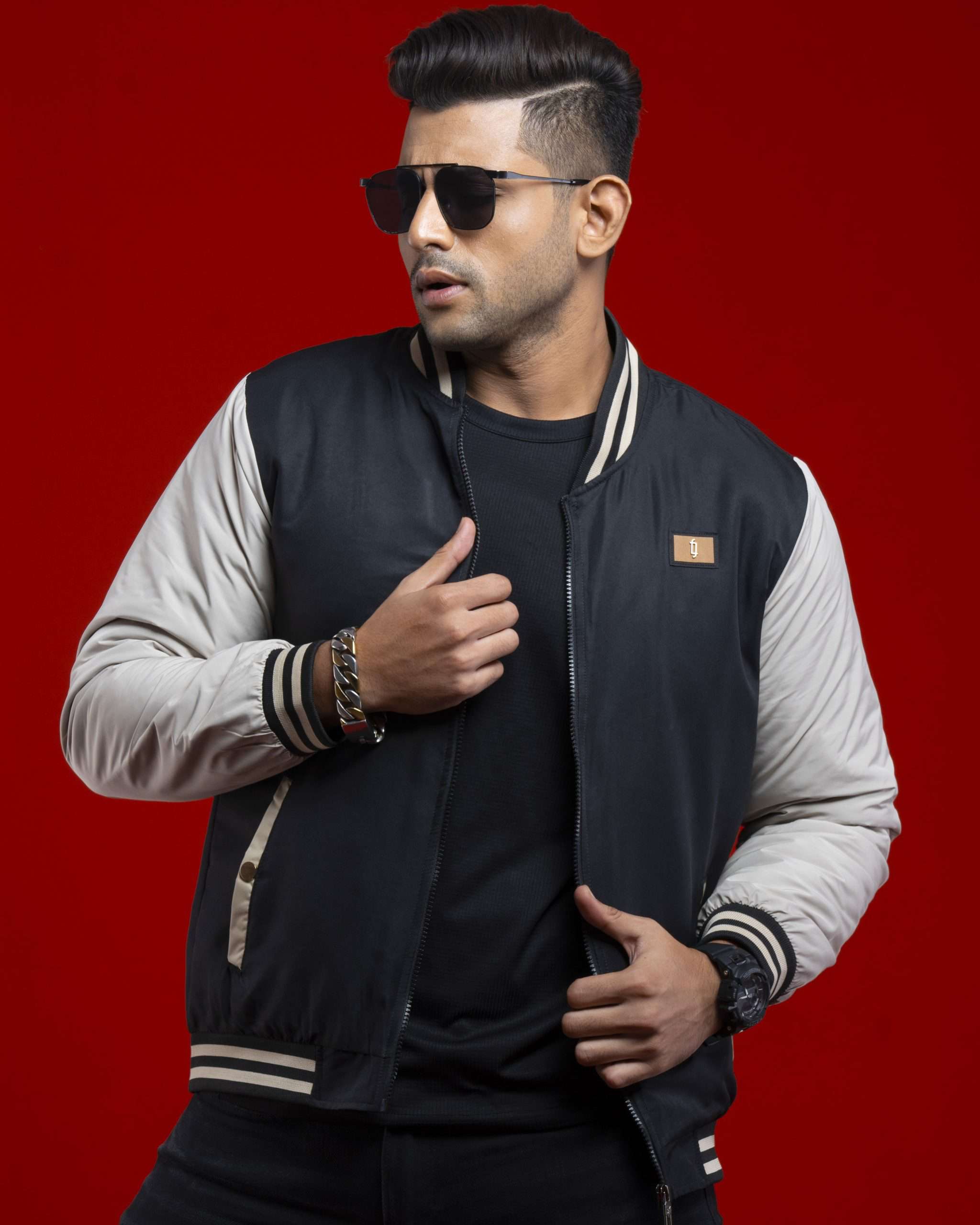 Varsity Export Padded Jacket (VJ-003)- Black