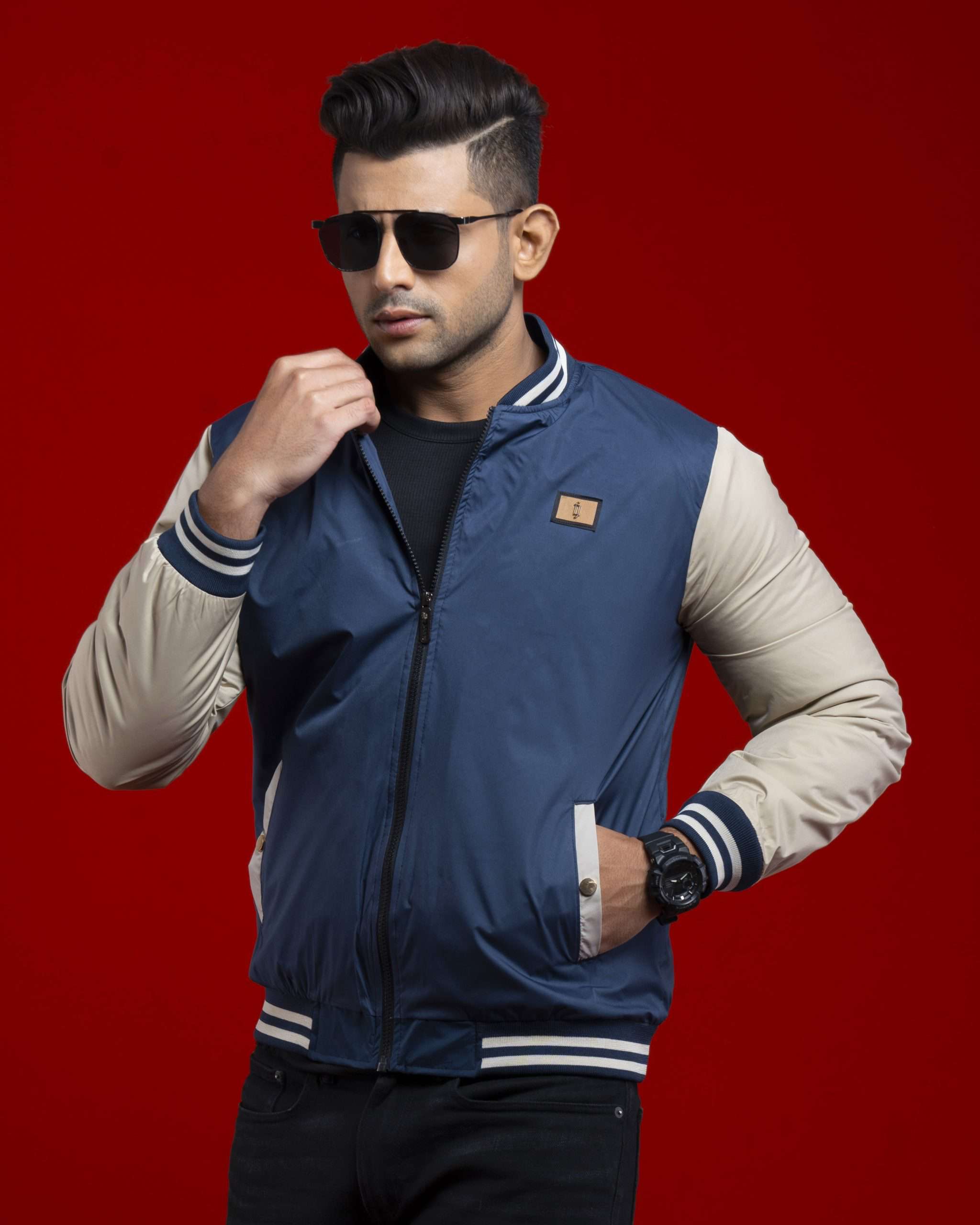 Varsity Export Padded Jacket (VJ-001)- Navy
