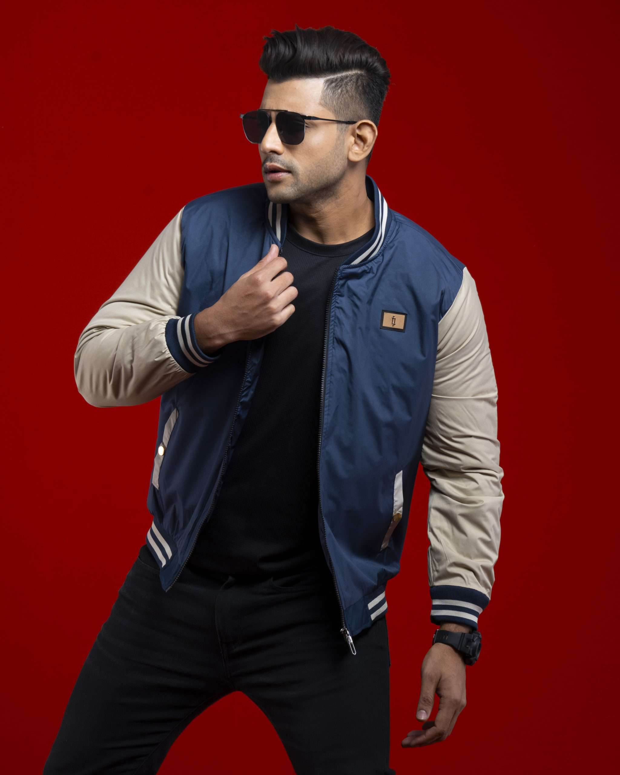 Varsity Export Padded Jacket (VJ-001)- Navy