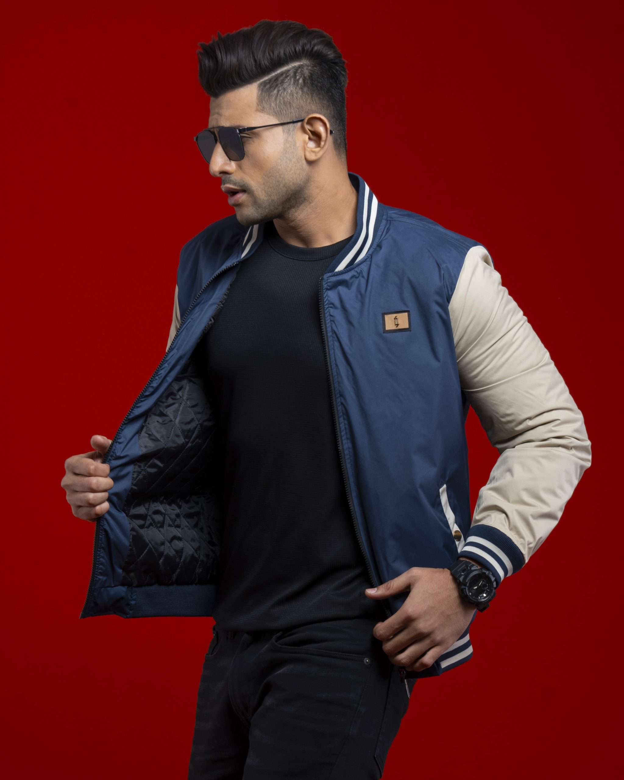 Varsity Export Padded Jacket (VJ-001)- Navy
