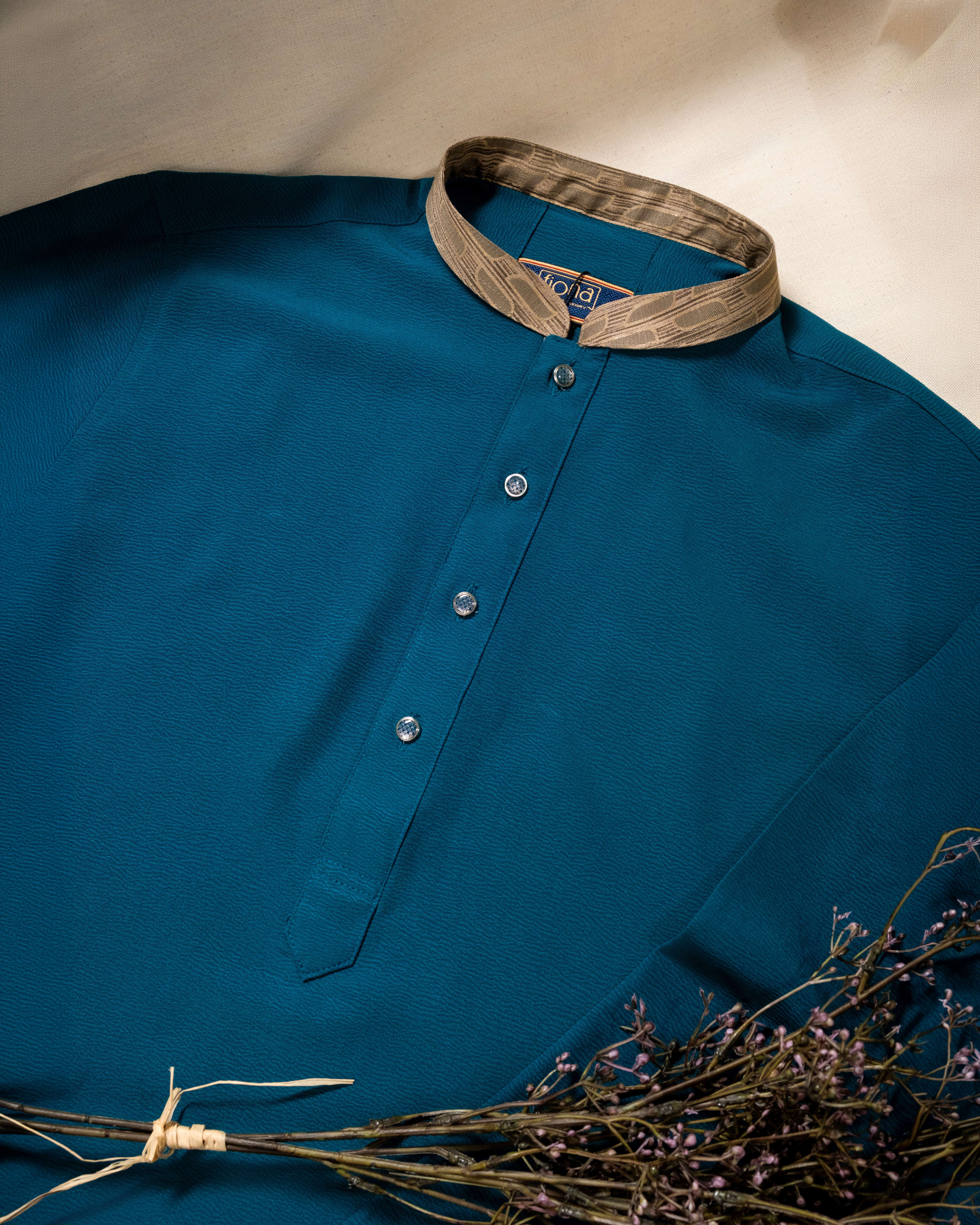 Premium Panjabi - Teal Blue (FP-2610)