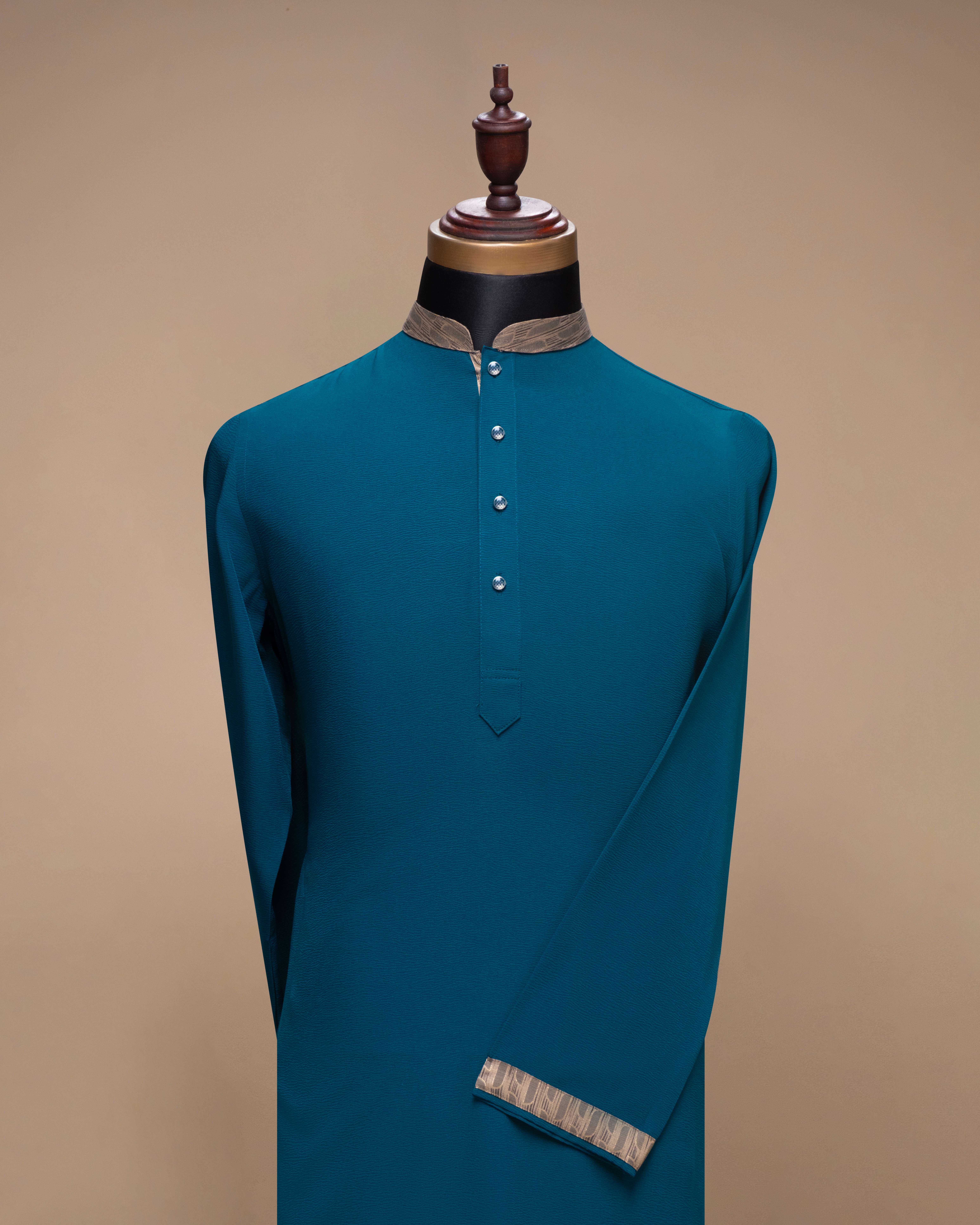 Premium Panjabi - Teal Blue (FP-2610)
