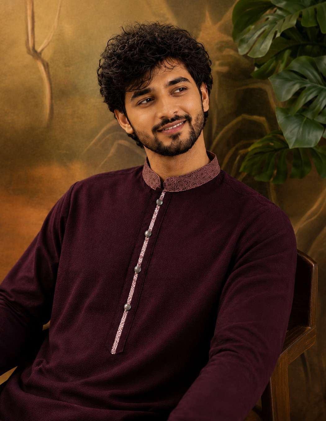 Premium Panjabi - Dark Maroon (FP-2612)