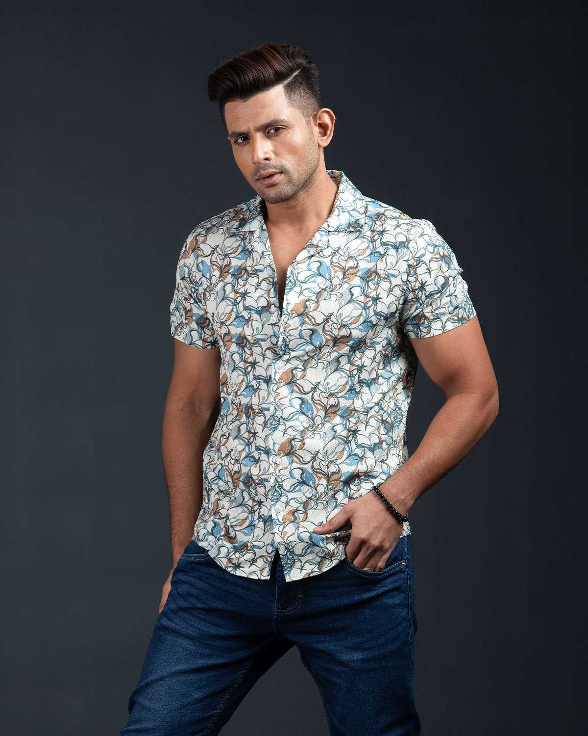 Cuban  Shirt - HW-2530 (Popcorn Fabric)