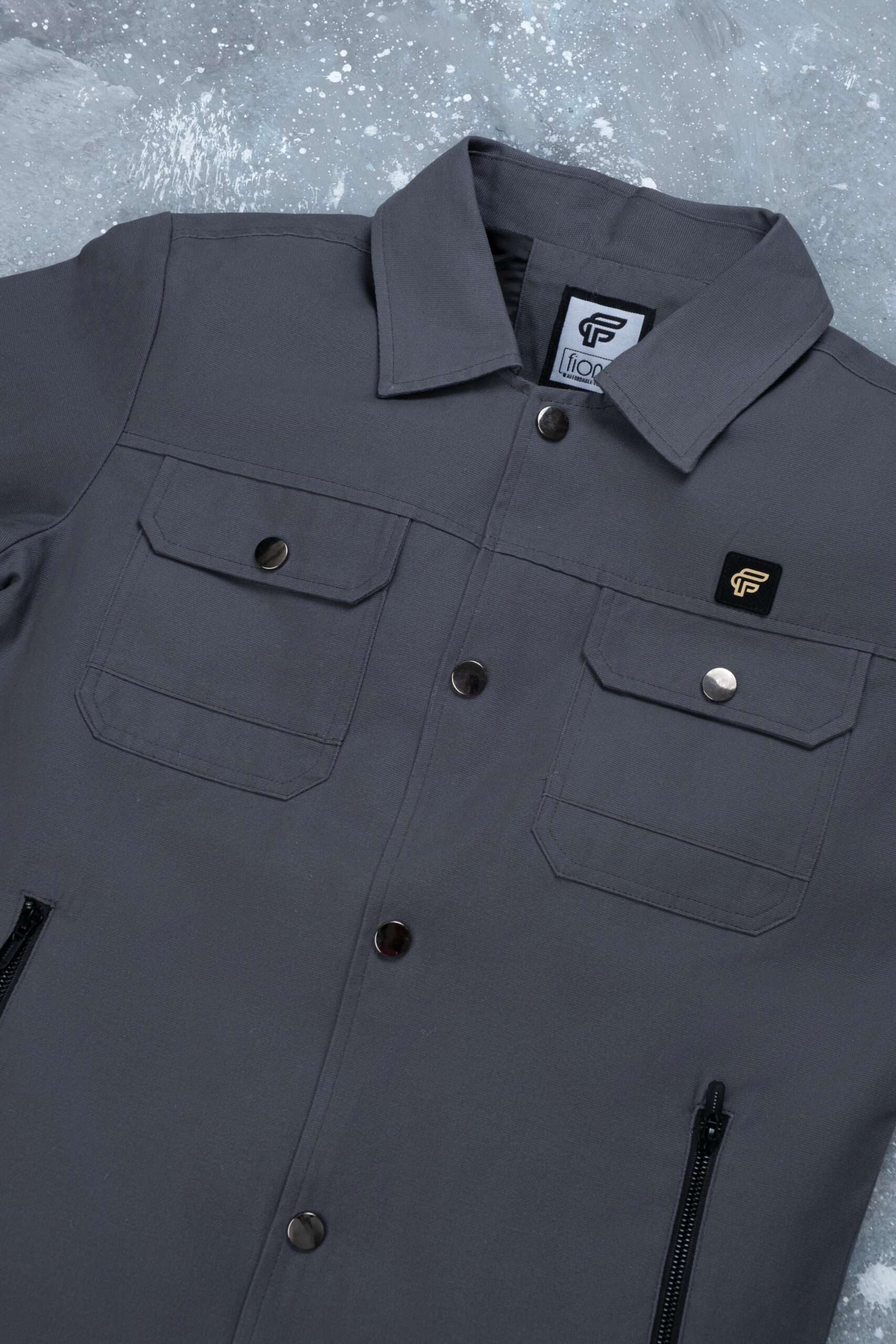Twill Button Jacket (JB-2510) – Ash