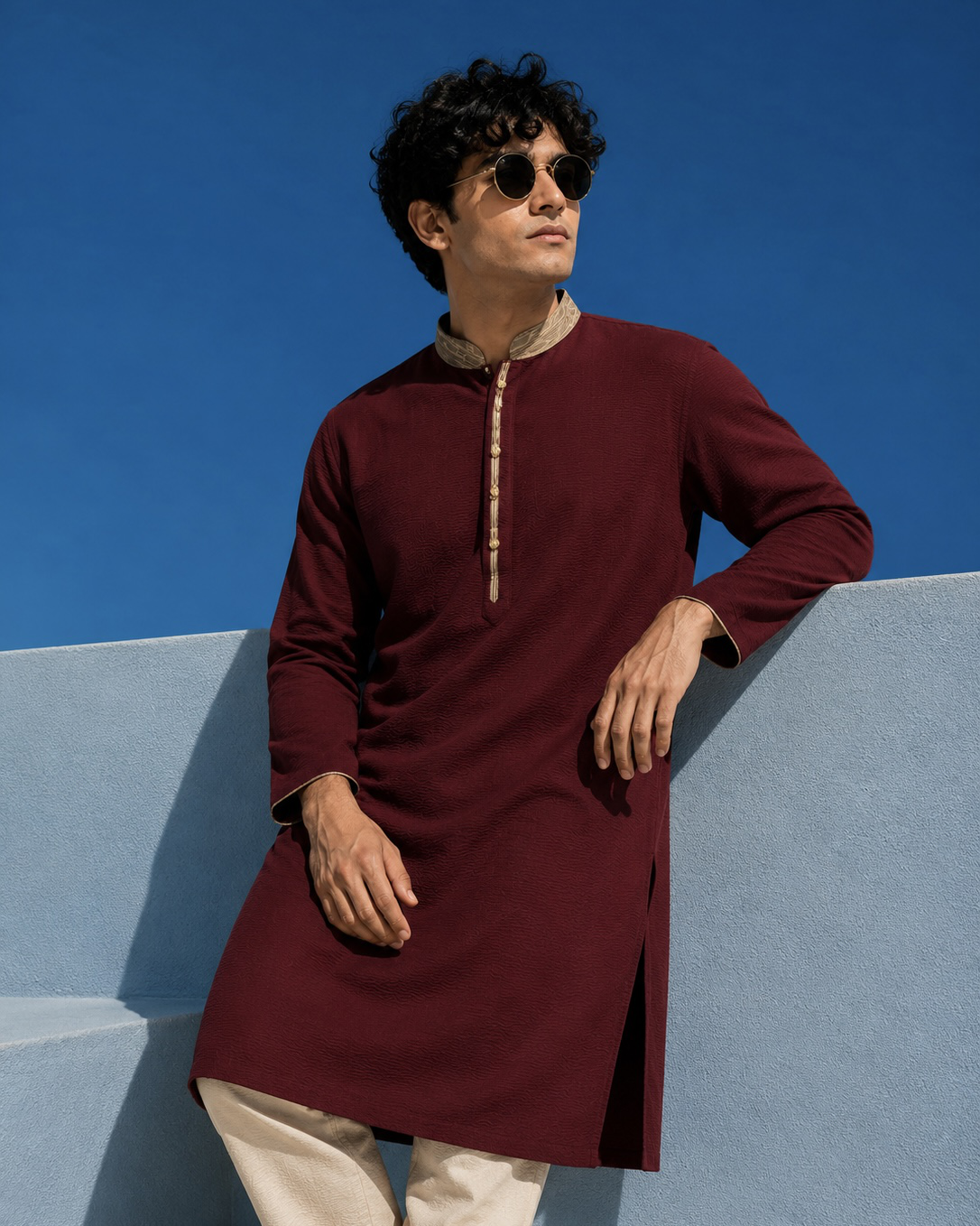 Premium Panjabi - Maroon (FP-2607)