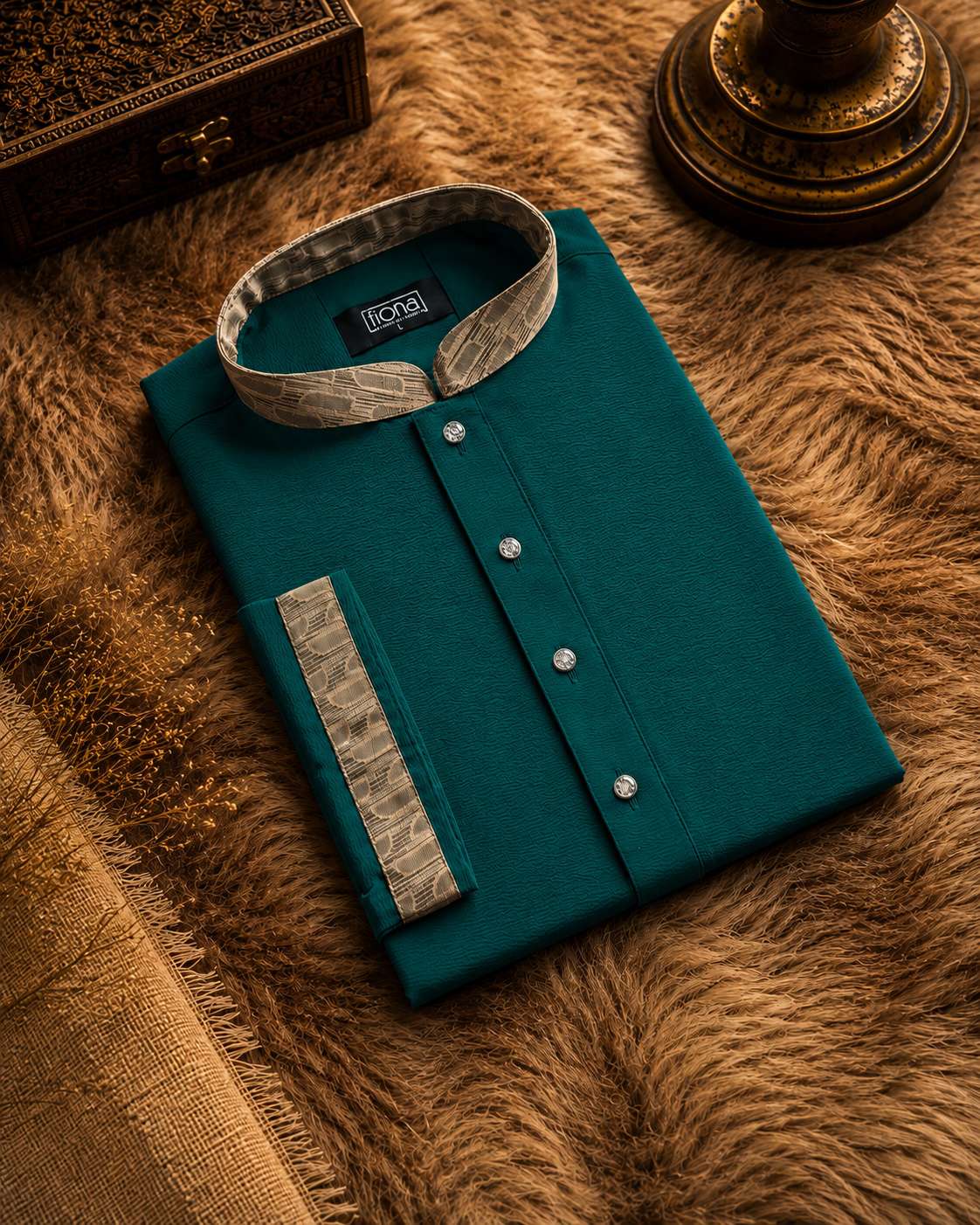 Premium Panjabi - Teal Blue (FP-2610 C)