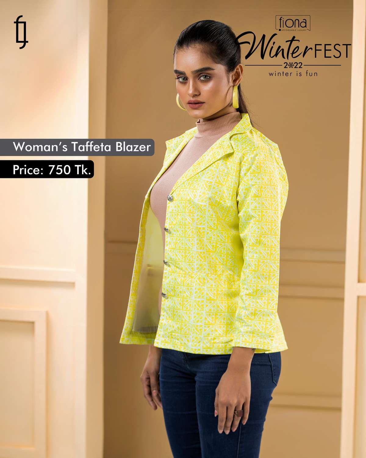 Woman’s Blazer – WL-08 (Lemon Yellow)