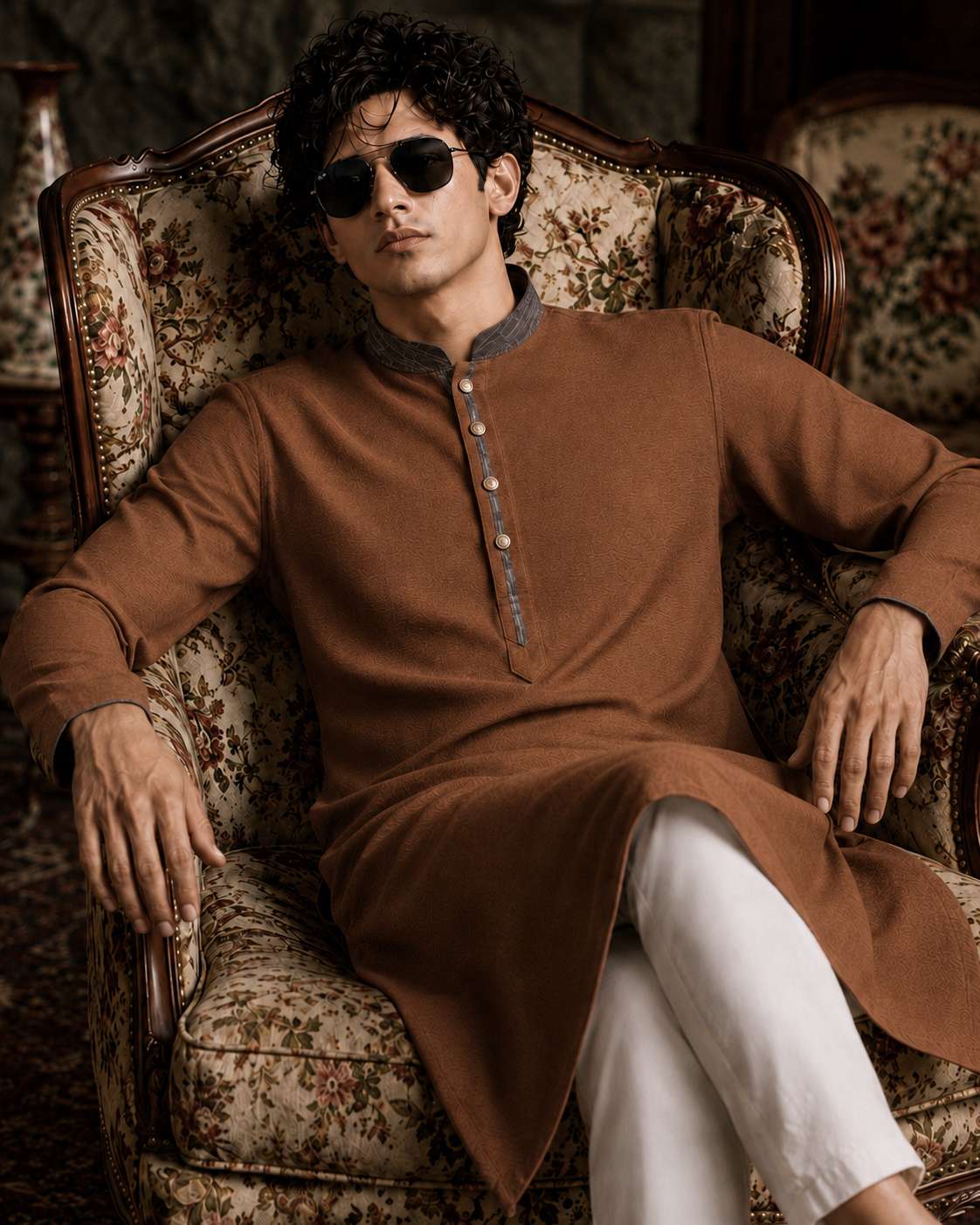 Premium Panjabi - Brown (FP-2611)