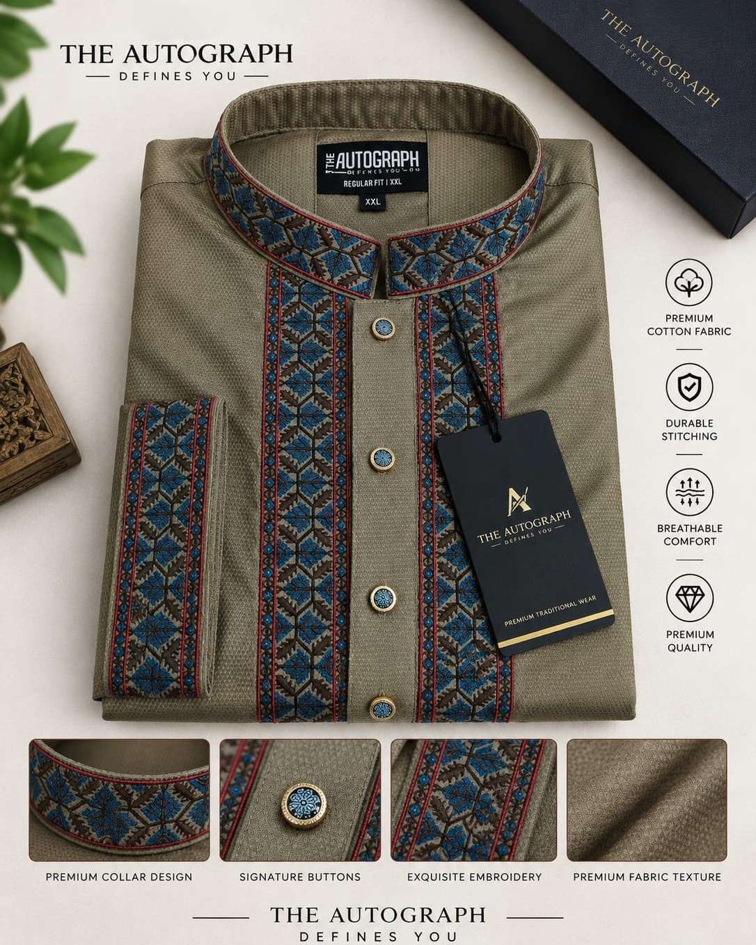 Premium Cotton Embroidered Panjabi (PN-151)
