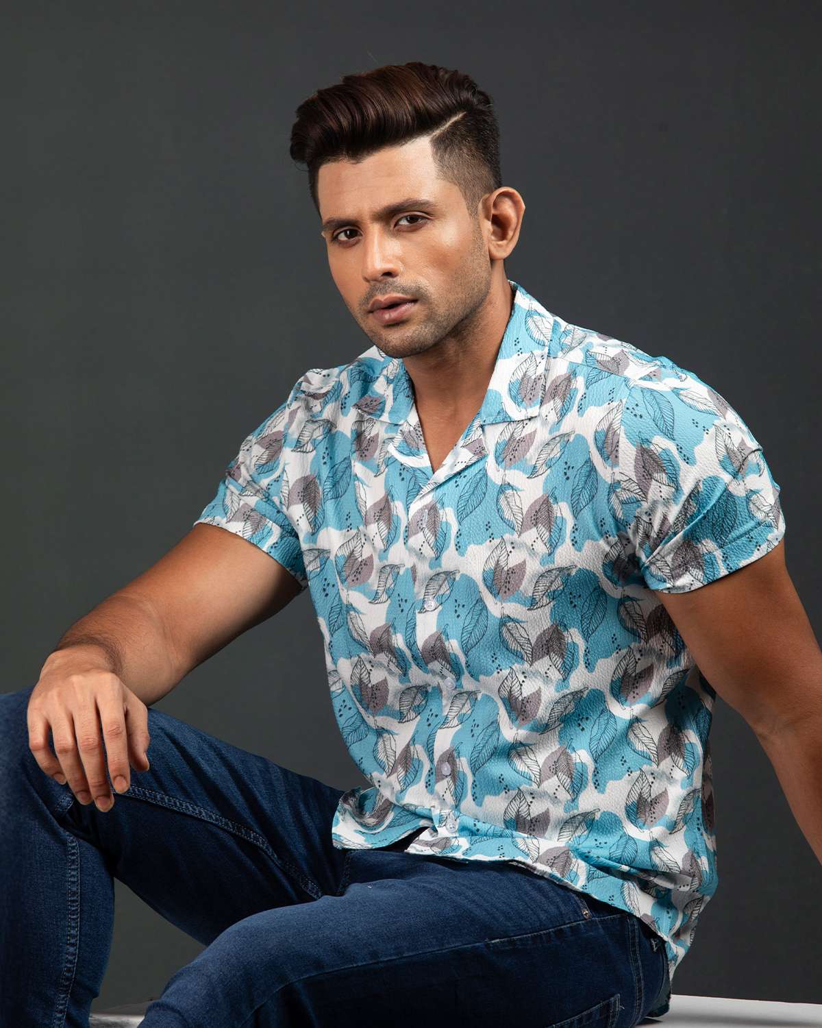 Cuban  Shirt - HW-2528 (Popcorn Fabric)