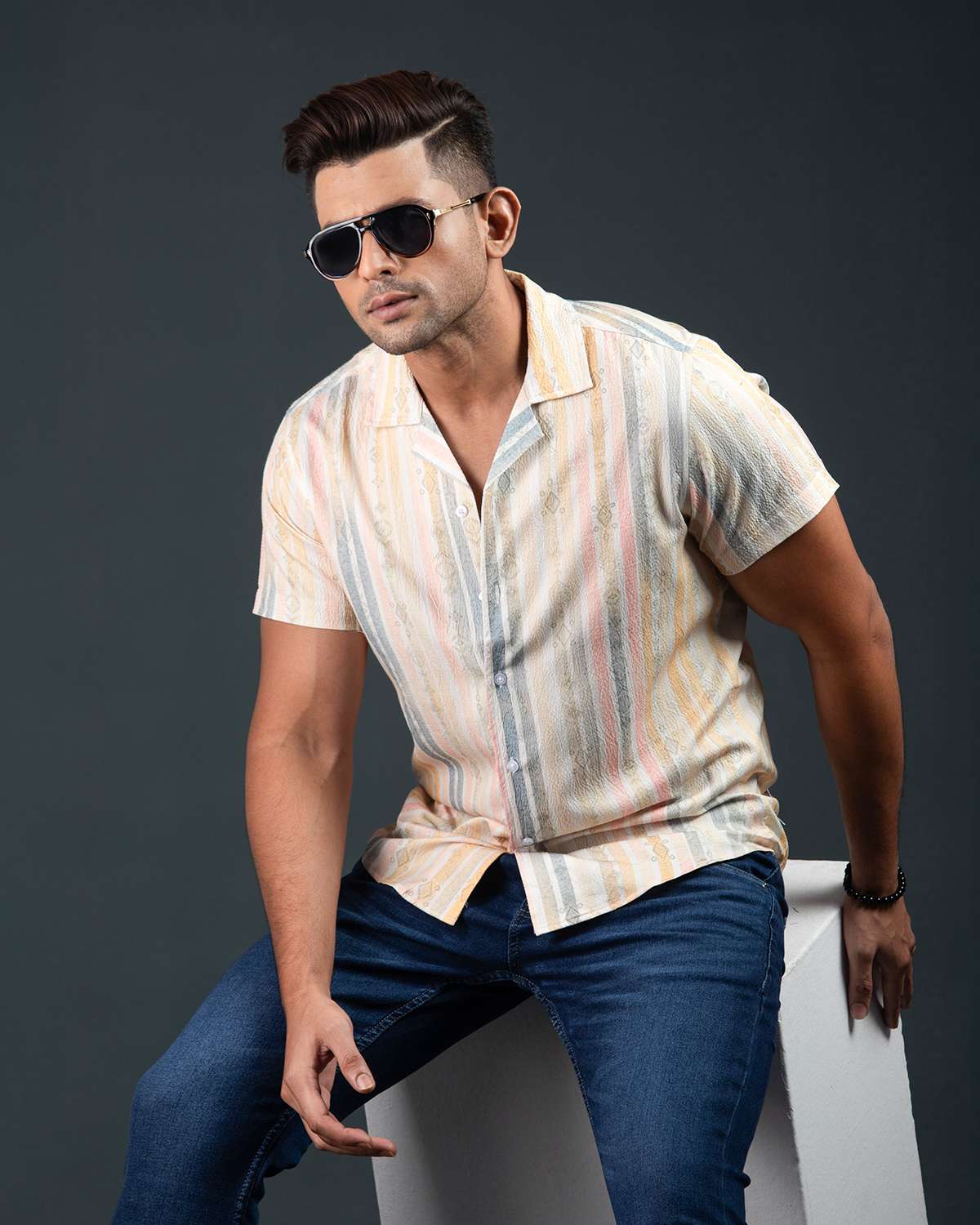 Cuban  Shirt - HW-2521 (Popcorn Fabric)