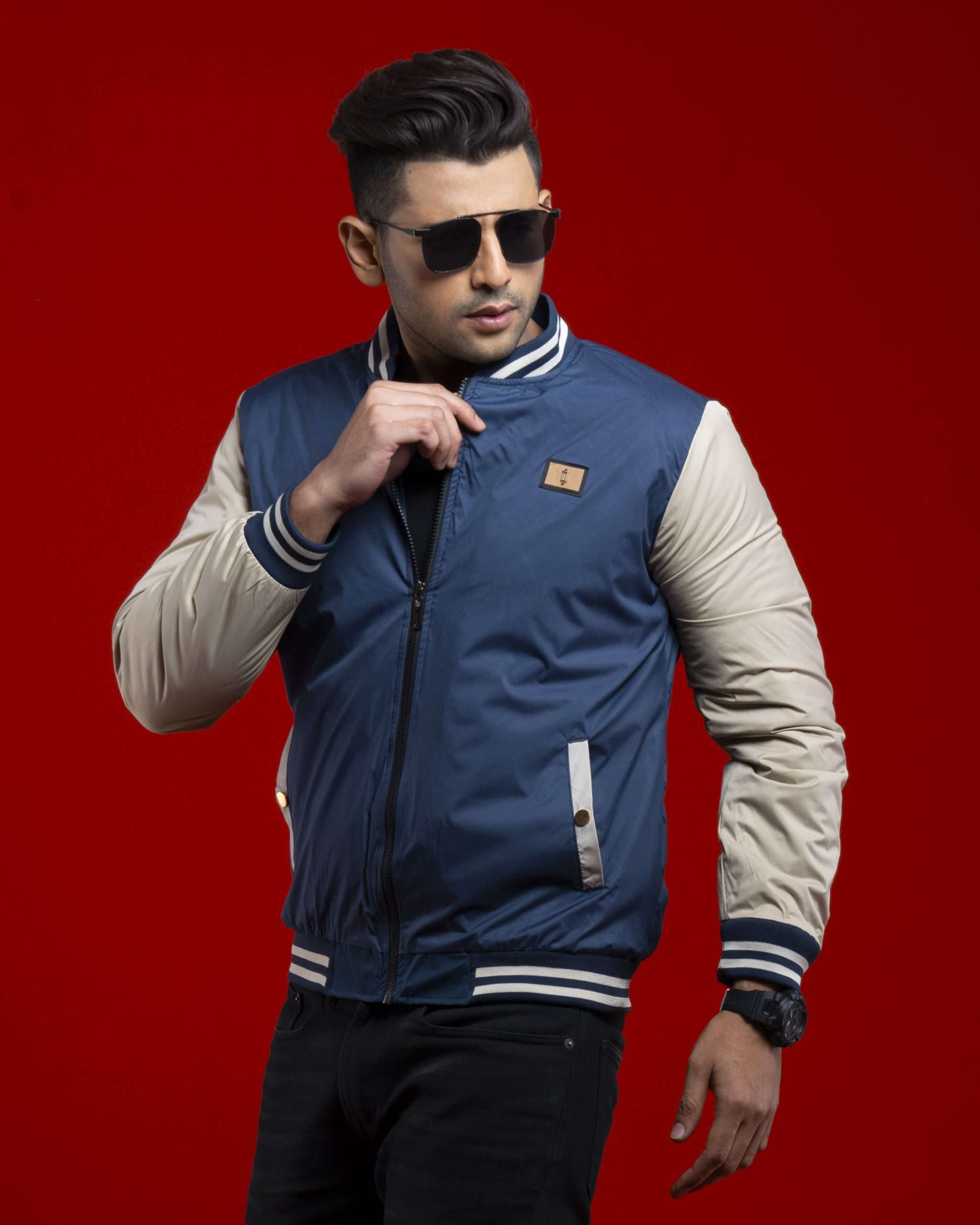 Varsity Export Padded Jacket (VJ-001)- Navy
