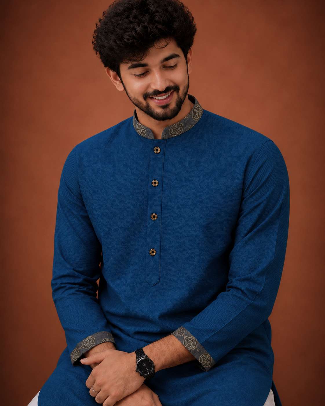 Premium Panjabi - Teal Blue (FP-2610)