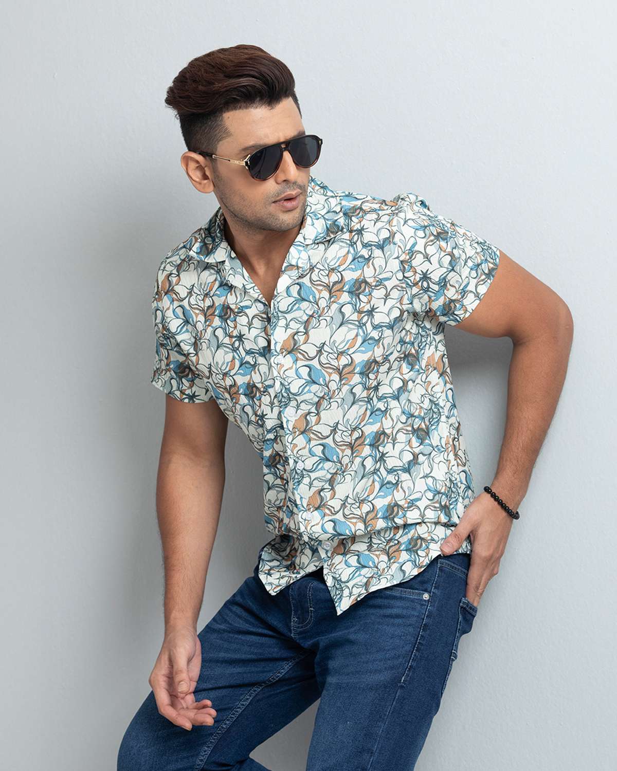 Cuban  Shirt - HW-2530 (Popcorn Fabric)