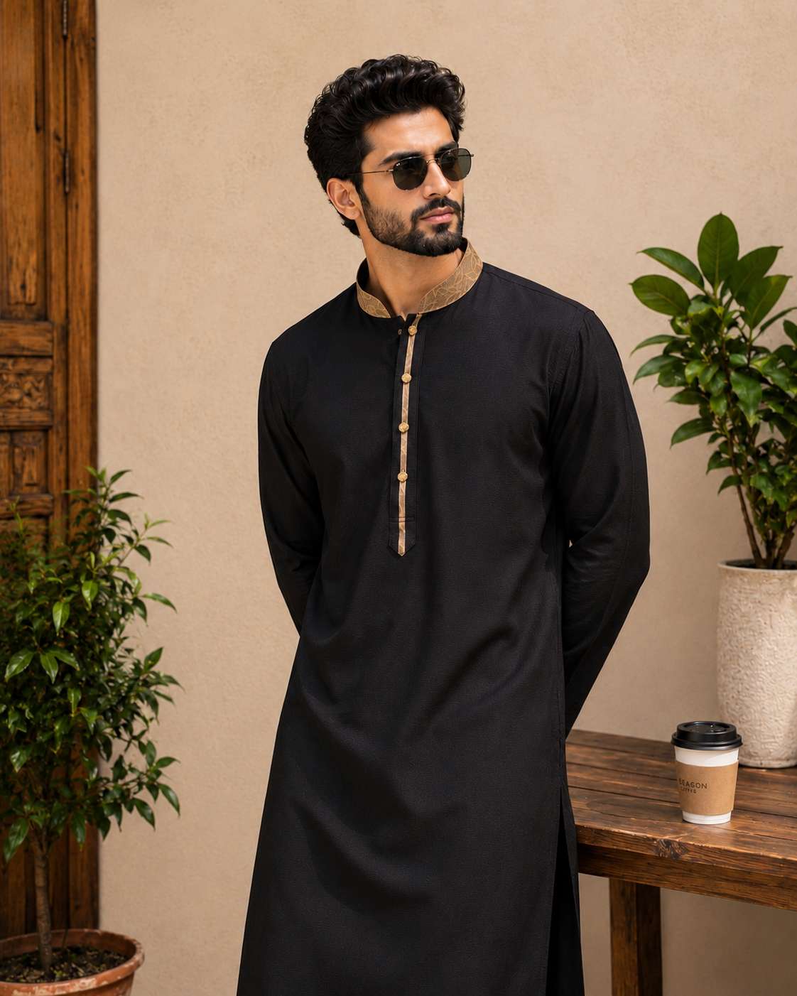 Premium Panjabi - Black (FP-2613)