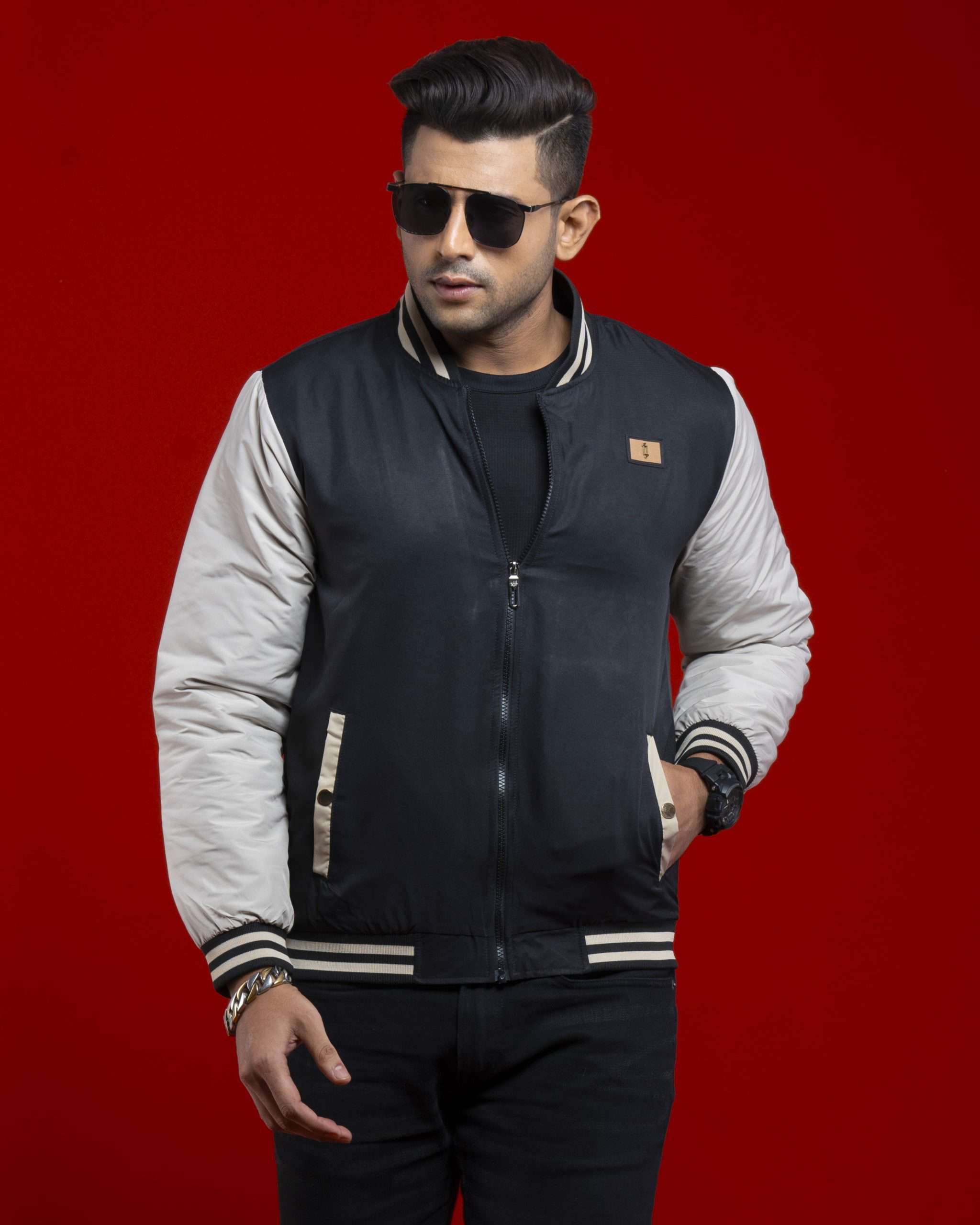 Varsity Export Padded Jacket (VJ-003)- Black