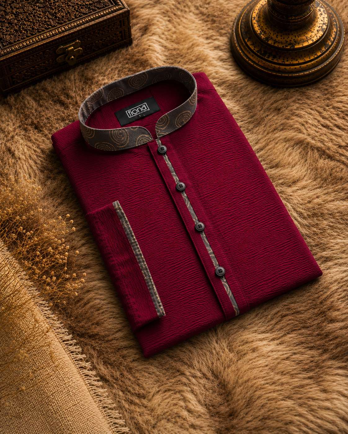 Premium Panjabi - Maroon (FP-2607)