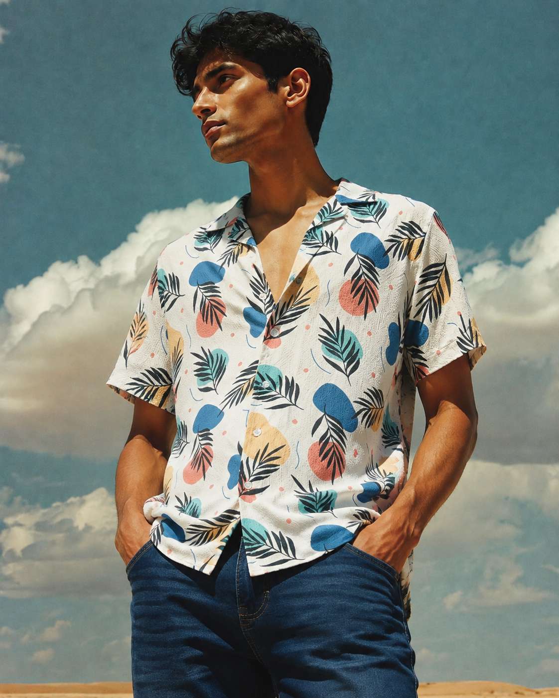 Cuban  Shirt - HW-2526 (Popcorn Fabric)