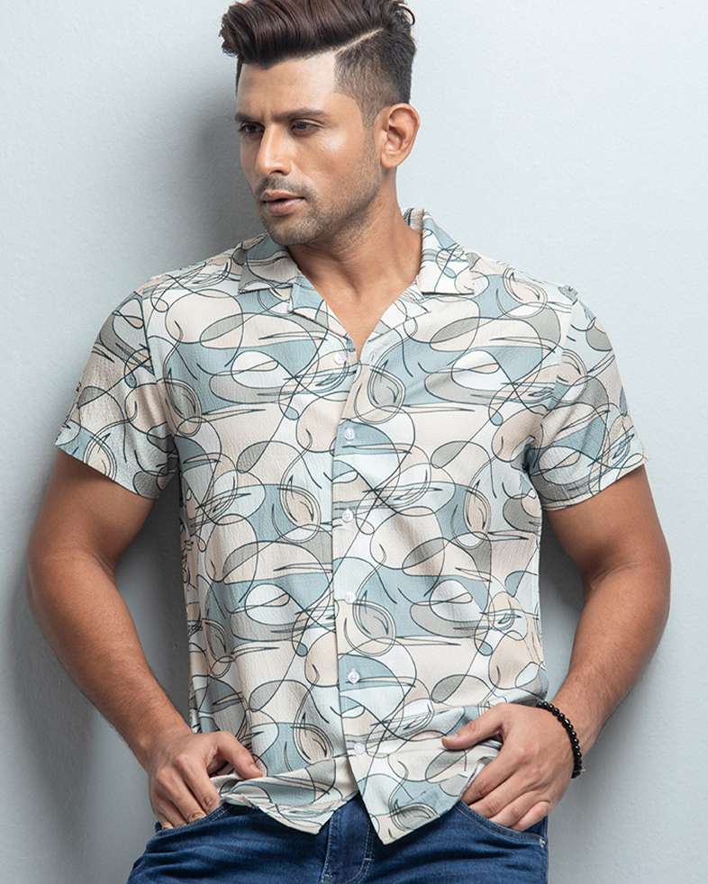Cuban  Shirt - HW-2524 (Popcorn Fabric)