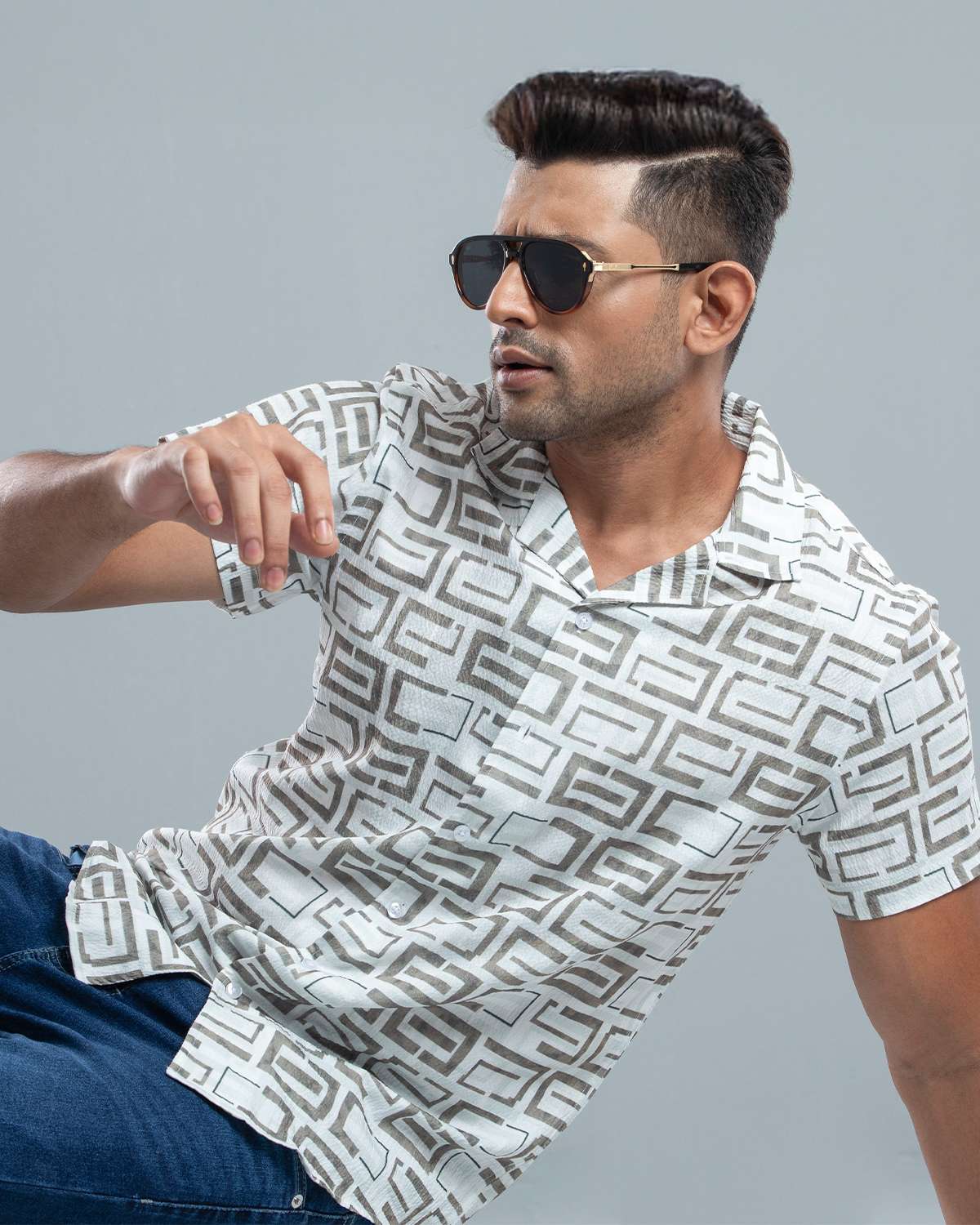 Cuban  Shirt - HW-2516 (Popcorn Fabric)