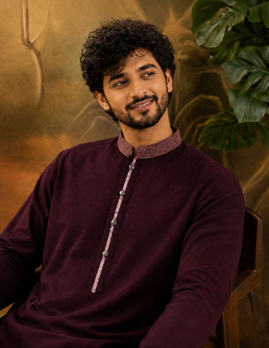 Premium Panjabi - Dark Maroon (FP-2612)
