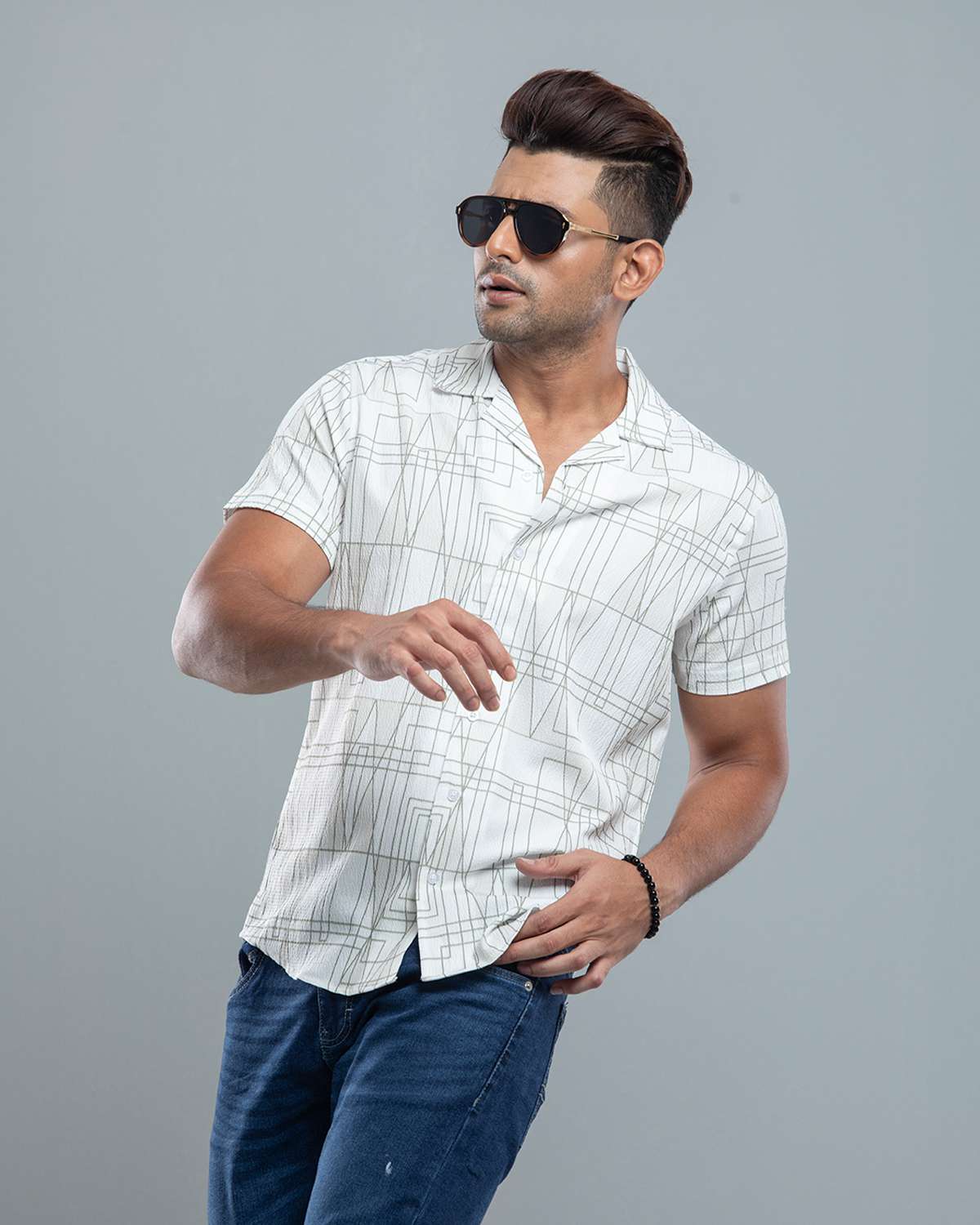Cuban  Shirt - HW-2529 (Popcorn Fabric)