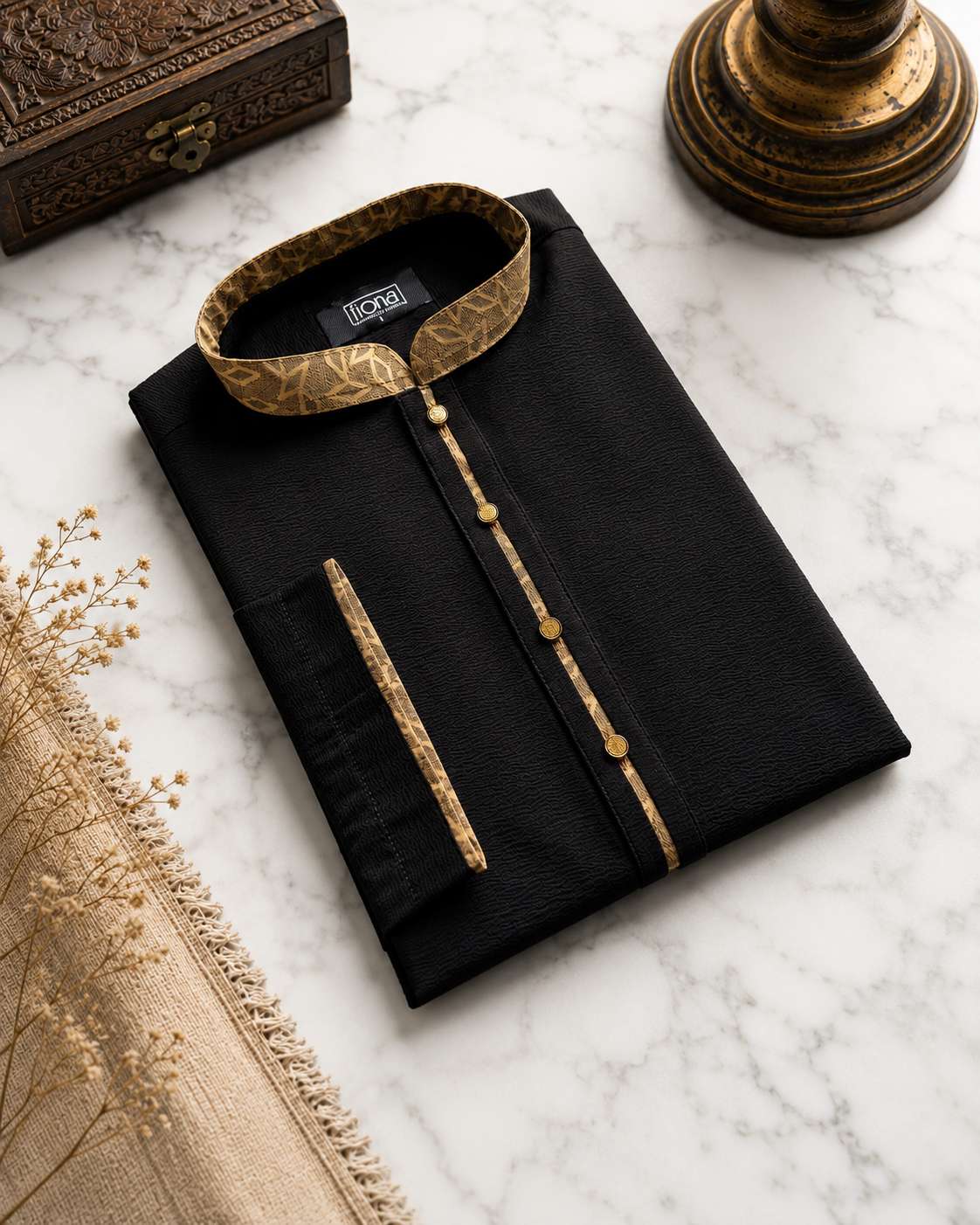 Premium Panjabi - Black (FP-2613)
