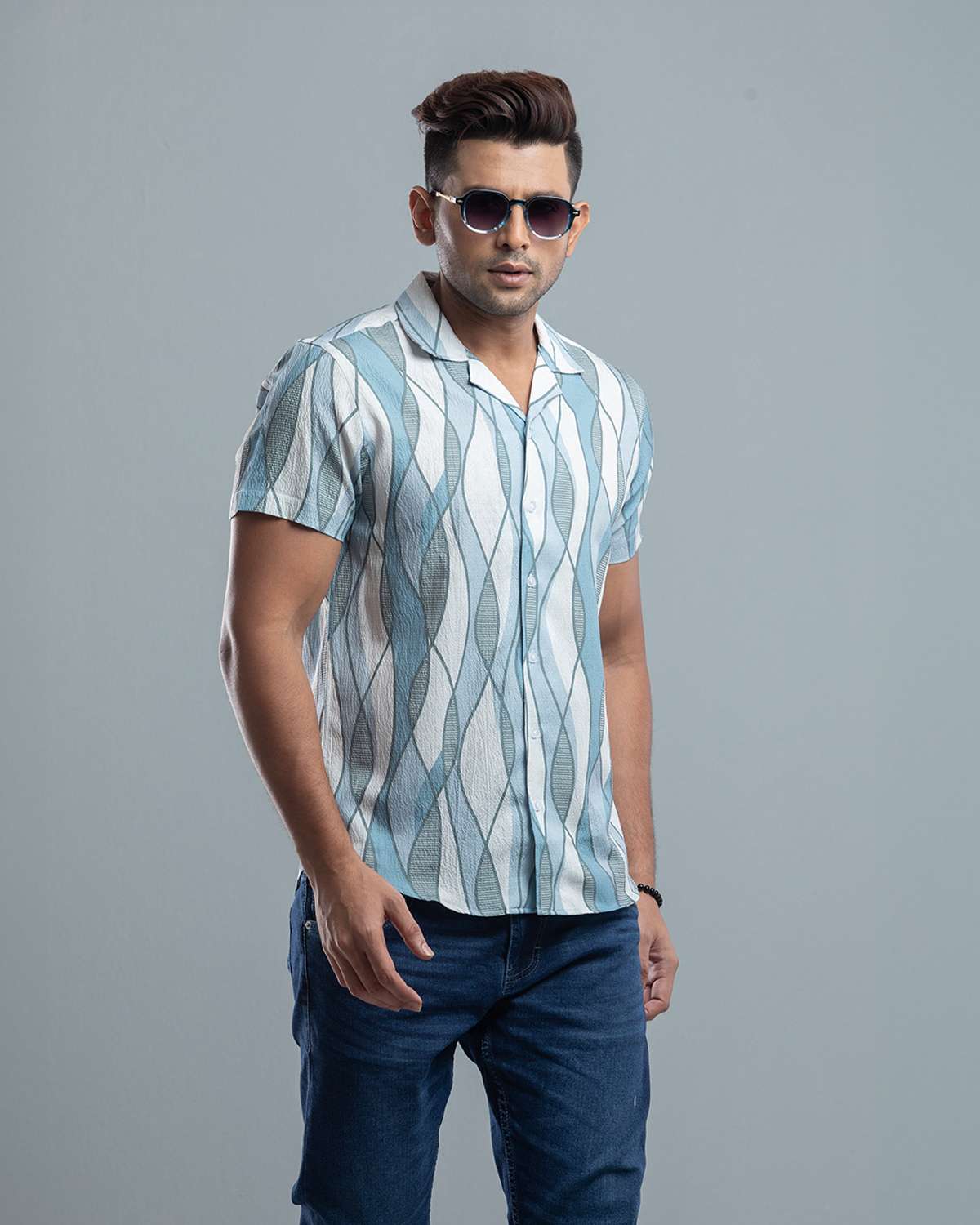 Cuban  Shirt - HW-2518 (Popcorn Fabric)