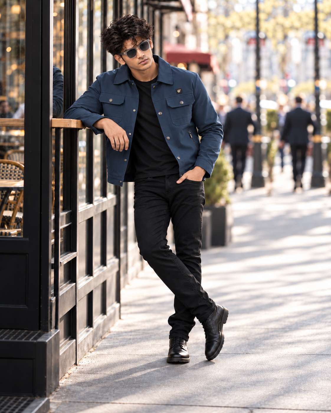 Twill Button Jacket (JB-2512) – Navy